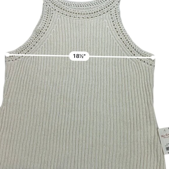NTW Lucky Brand Linen/Cotton Blend Cream Knit Tank Top Size XL - Picture 4 of 7